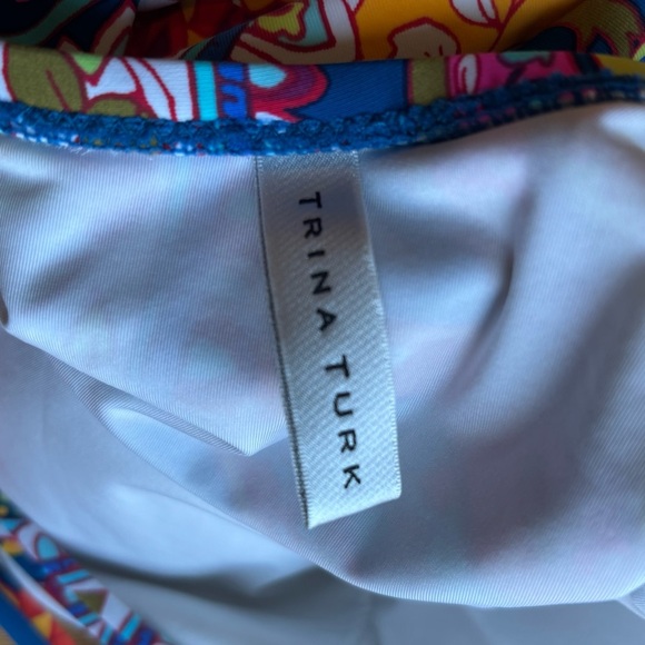 Trina Turk M 8 colorful Provence paisley bandeau one shoulder onepiece swimsuit - Picture 9 of 9